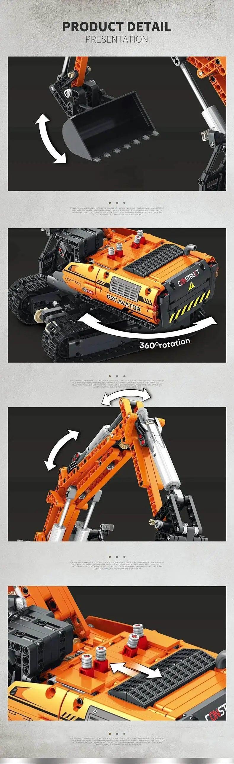  MOC 1106PCS Remote Control Excavator MOC Model Building Blocks -  ToylandEU™