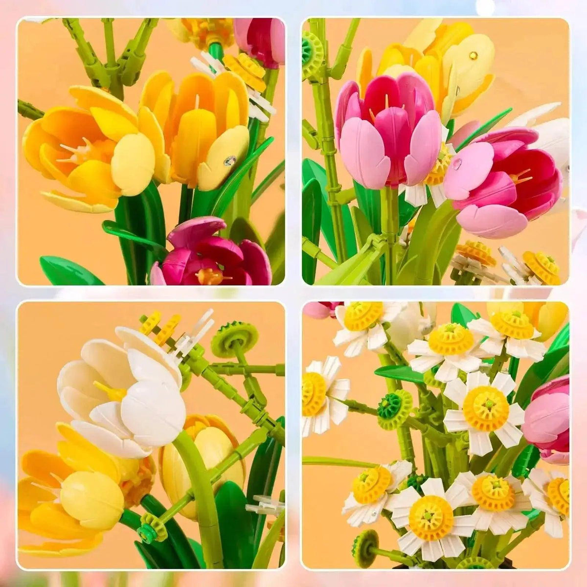  1250PCS Creative DIY Tulips Plant Bouquet Building Set Flowers -  ToylandEU™