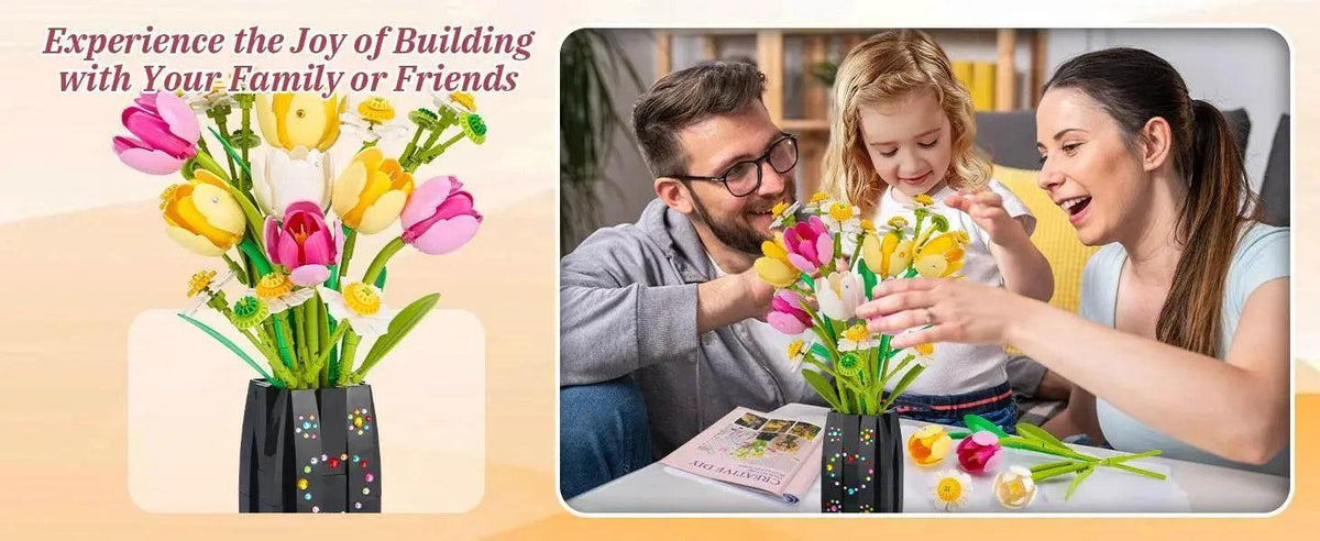  1250PCS Creative DIY Tulips Plant Bouquet Building Set Flowers -  ToylandEU™