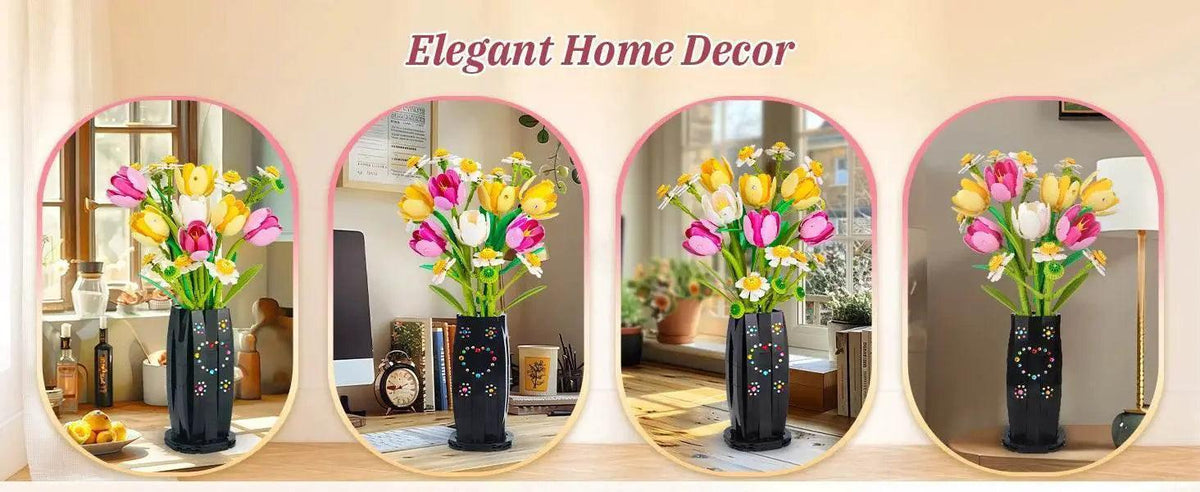  1250PCS Creative DIY Tulips Plant Bouquet Building Set Flowers -  ToylandEU™