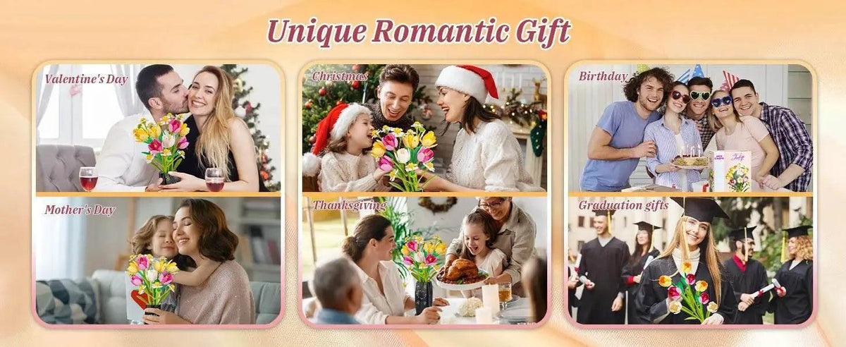  1250PCS Creative DIY Tulips Plant Bouquet Building Set Flowers -  ToylandEU™