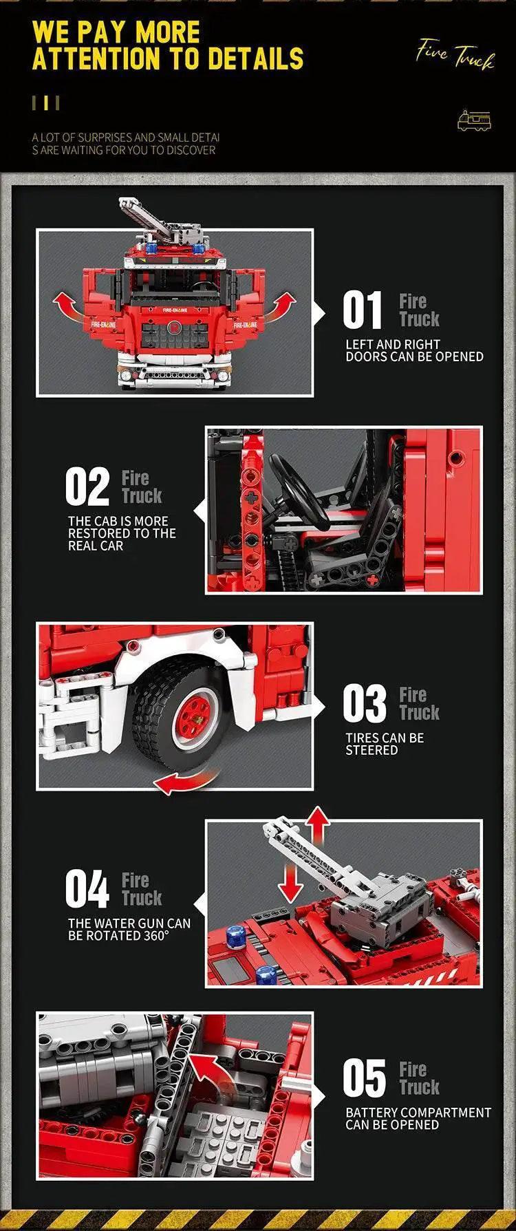  MOC 2692PCS City Water Jet Fire Truck Building Blocks MOC Model -  ToylandEU™