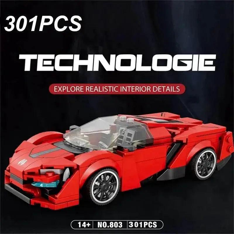  301PCS Red Sports Car Building Block Creative Vehicle Model -  ToylandEU™