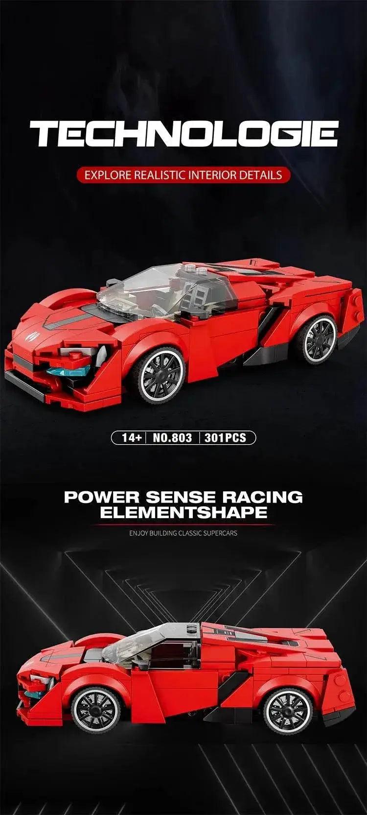  301PCS Red Sports Car Building Block Creative Vehicle Model -  ToylandEU™