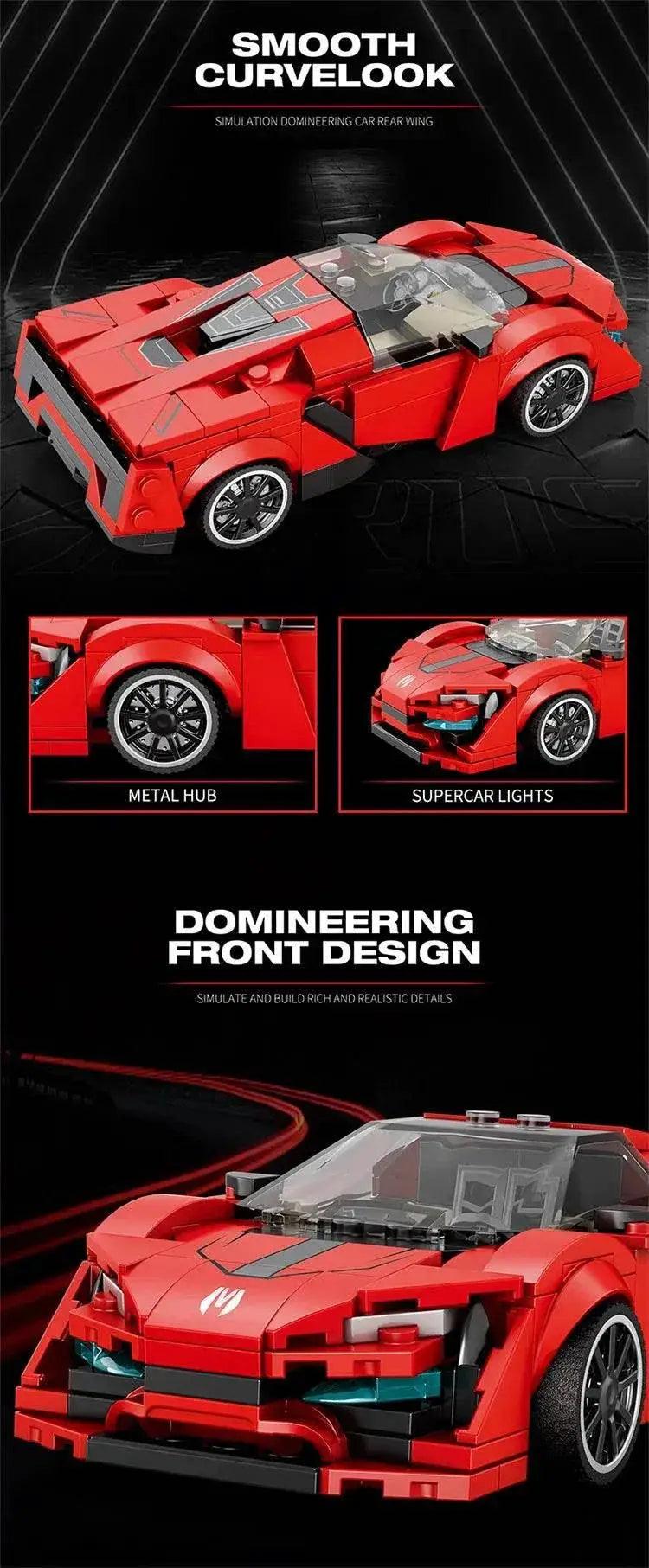  301PCS Red Sports Car Building Block Creative Vehicle Model -  ToylandEU™