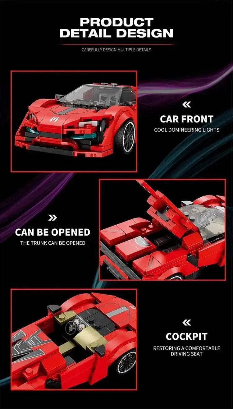 301PCS Red Sports Car Building Block Creative Vehicle Model -  ToylandEU™