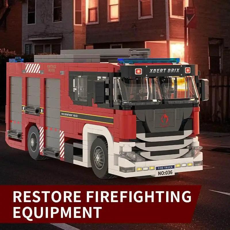  MOC 704PCS Fire Truck Building Blocks City Rescue Vehicle Model -  ToylandEU™