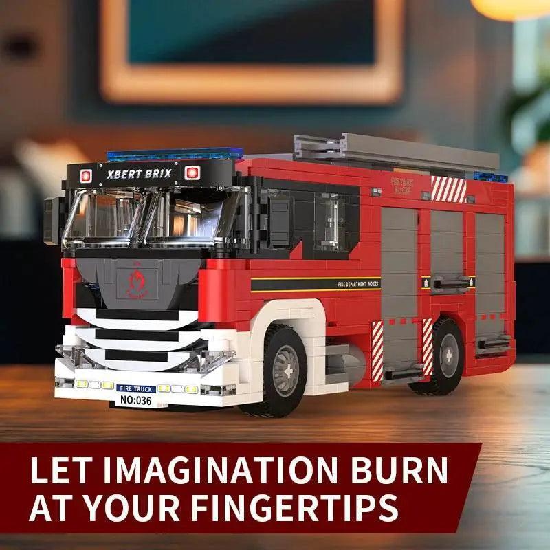 MOC 704PCS Fire Truck Building Blocks City Rescue Vehicle Model -  ToylandEU™