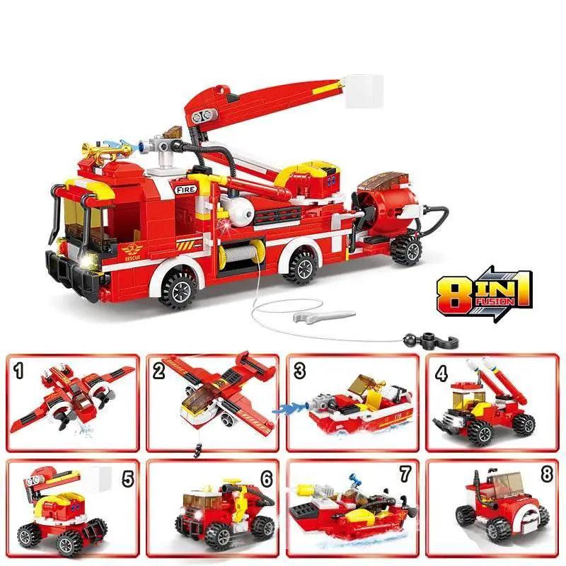  MOC 8 in 1 Fire Truck Building Blocks City Scaling Ladder Toy -  ToylandEU™