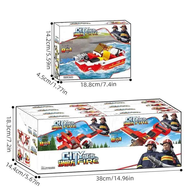  MOC 8 in 1 Fire Truck Building Blocks City Scaling Ladder Toy -  ToylandEU™