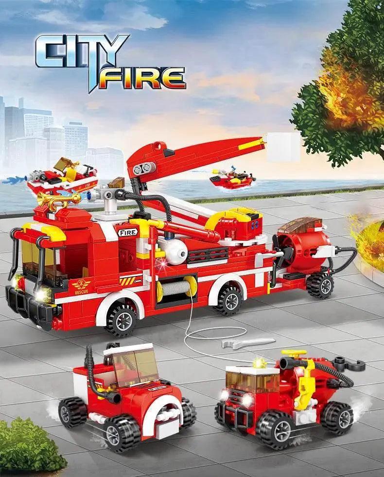  MOC 8 in 1 Fire Truck Building Blocks City Scaling Ladder Toy -  ToylandEU™