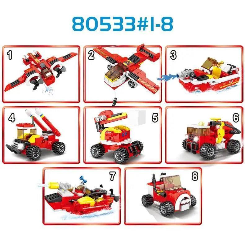  MOC 8 in 1 Fire Truck Building Blocks City Scaling Ladder Toy -  ToylandEU™