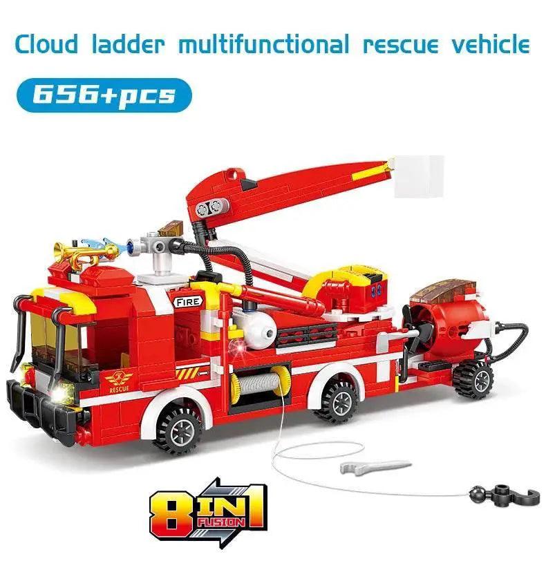  MOC 8 in 1 Fire Truck Building Blocks City Scaling Ladder Toy -  ToylandEU™