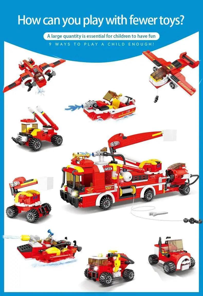  MOC 8 in 1 Fire Truck Building Blocks City Scaling Ladder Toy -  ToylandEU™