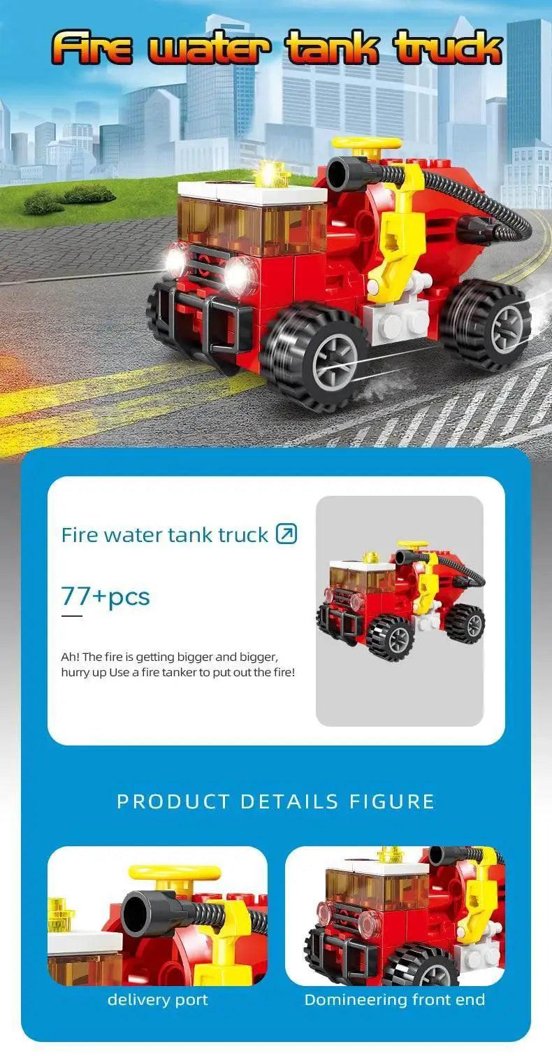 MOC 8 in 1 Fire Truck Building Blocks City Scaling Ladder Toy -  ToylandEU™