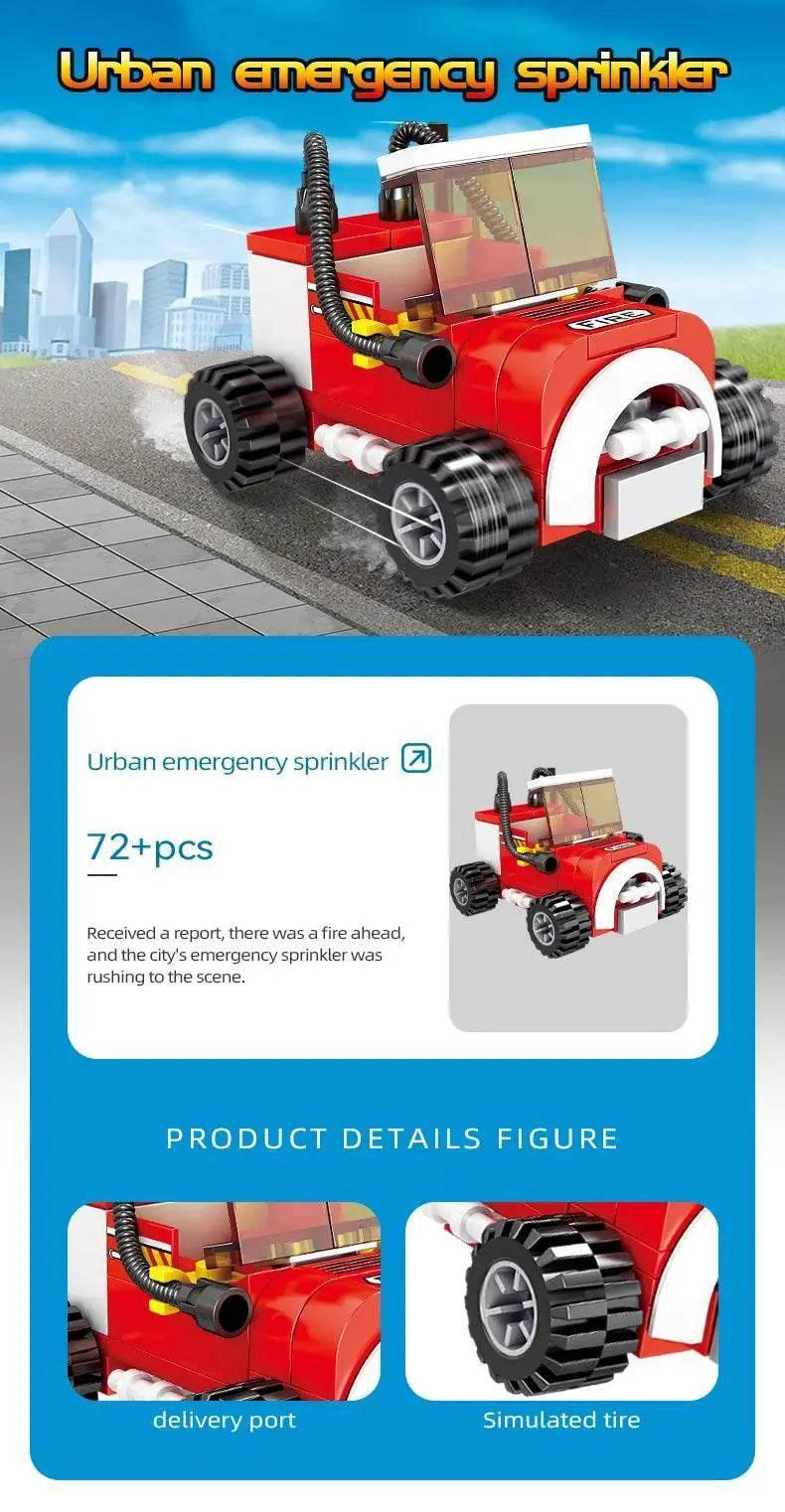  MOC 8 in 1 Fire Truck Building Blocks City Scaling Ladder Toy -  ToylandEU™