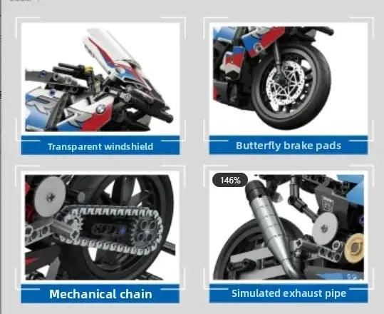  Motorcycle Building Blocks Set 886Pcs Realistic Racing Model -  ToylandEU™