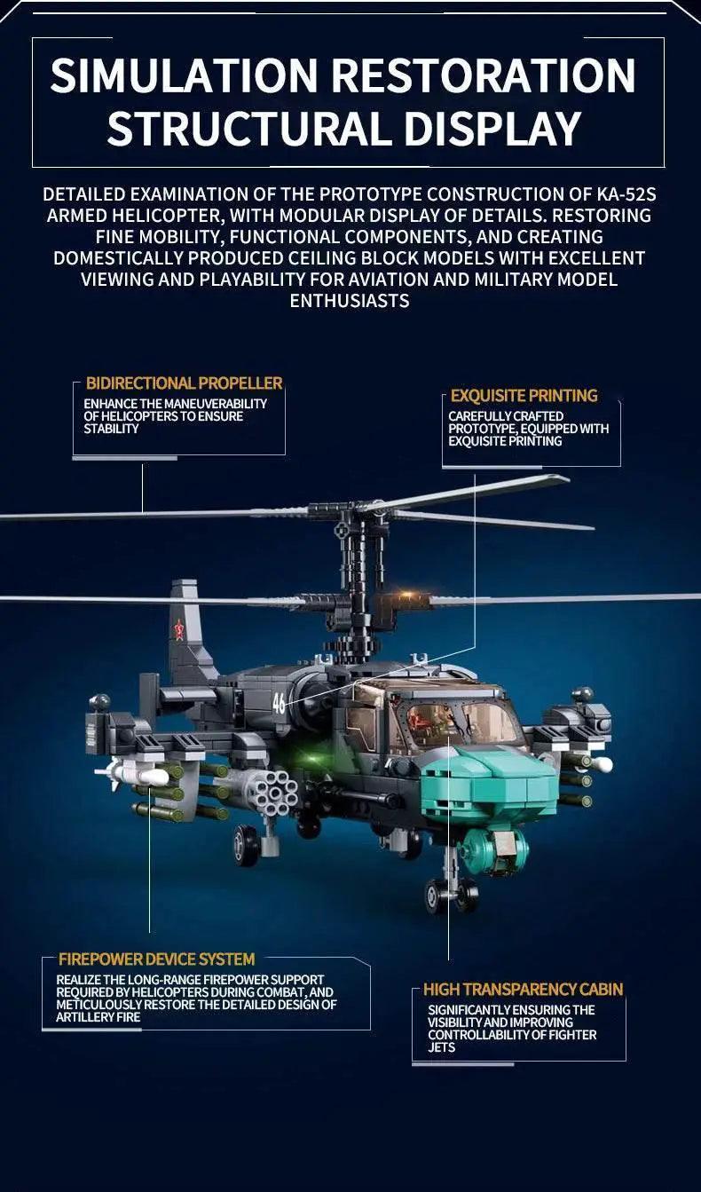  MOC 913PCS KA-52S Attack Helicopter Building Blocks Toys For Kids -  ToylandEU™