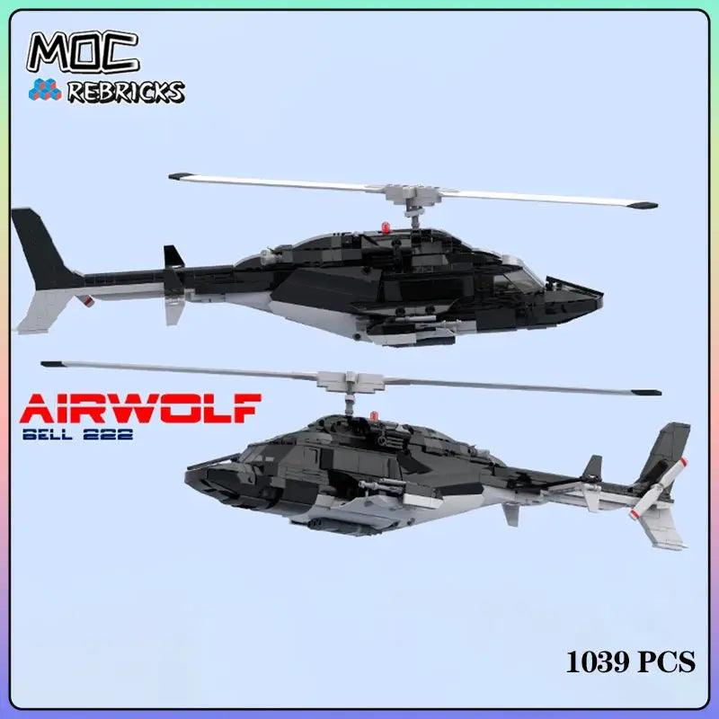  Airwolf Bell 222 MOC Building Blocks Helicopter Kit -  ToylandEU™