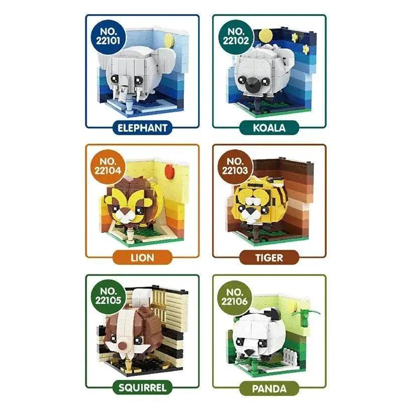  MOC Creative Animal Building Blocks Cute Panda Koala Tiger Rabbit Chicken Model Bricks -  ToylandEU™