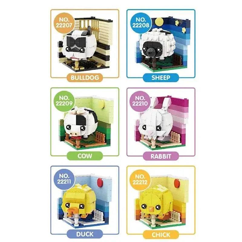  MOC Creative Animal Building Blocks Cute Panda Koala Tiger Rabbit Chicken Model Bricks -  ToylandEU™