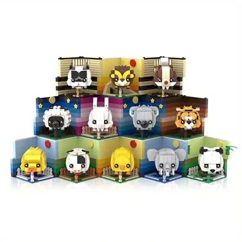  MOC Creative Animal Building Blocks Cute Panda Koala Tiger Rabbit Chicken Model Bricks -  ToylandEU™