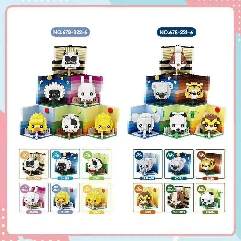  MOC Creative Animal Building Blocks Cute Panda Koala Tiger Rabbit Chicken Model Bricks -  ToylandEU™