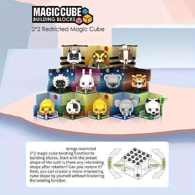  MOC Creative Animal Building Blocks Cute Panda Koala Tiger Rabbit Chicken Model Bricks -  ToylandEU™