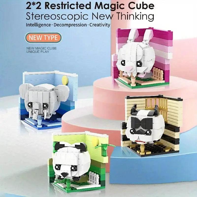  MOC Creative Animal Building Blocks Cute Panda Koala Tiger Rabbit Chicken Model Bricks -  ToylandEU™