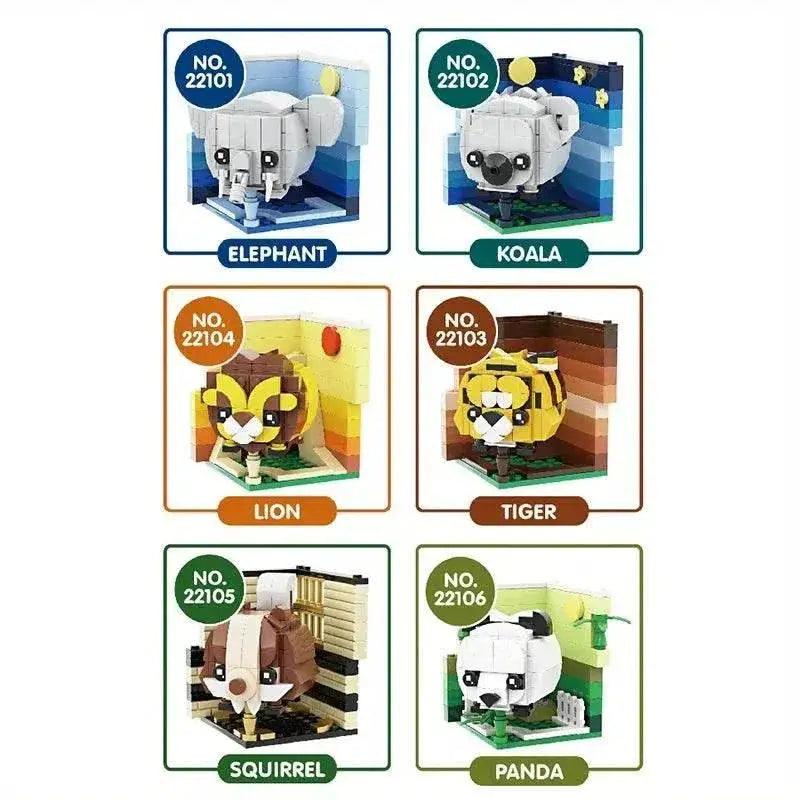  MOC Creative Animal Building Blocks Cute Panda Koala Tiger Rabbit Chicken Model Bricks -  ToylandEU™