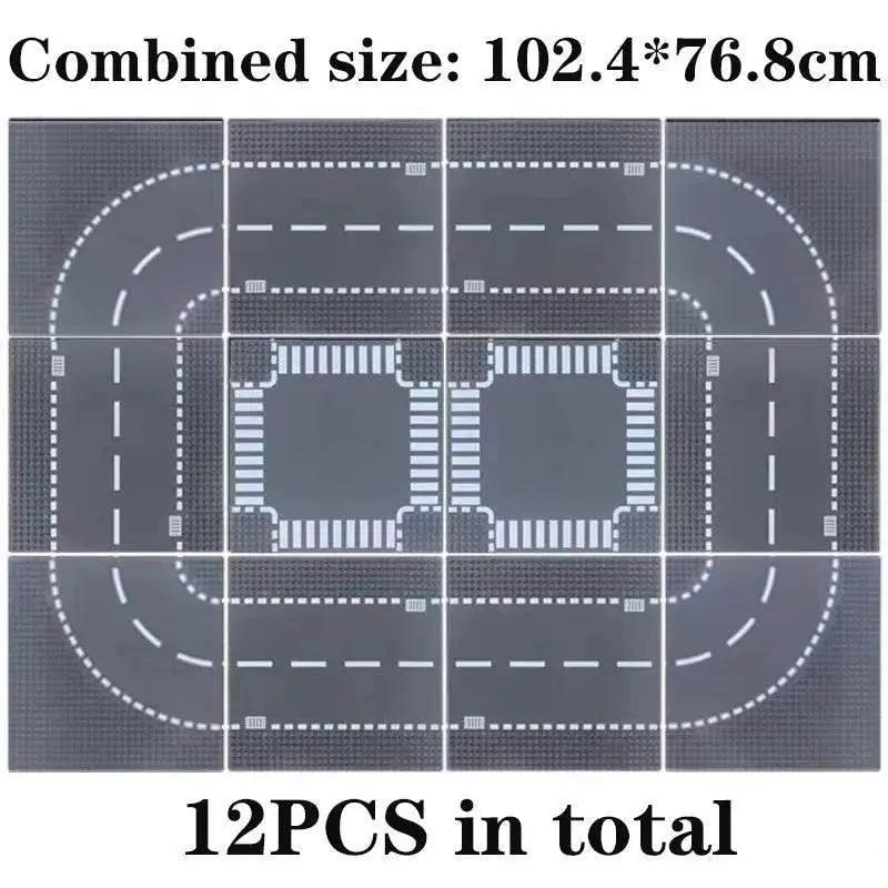  MOC Classic Building Blocks Base Plate City Street View Traffic Road -  ToylandEU™