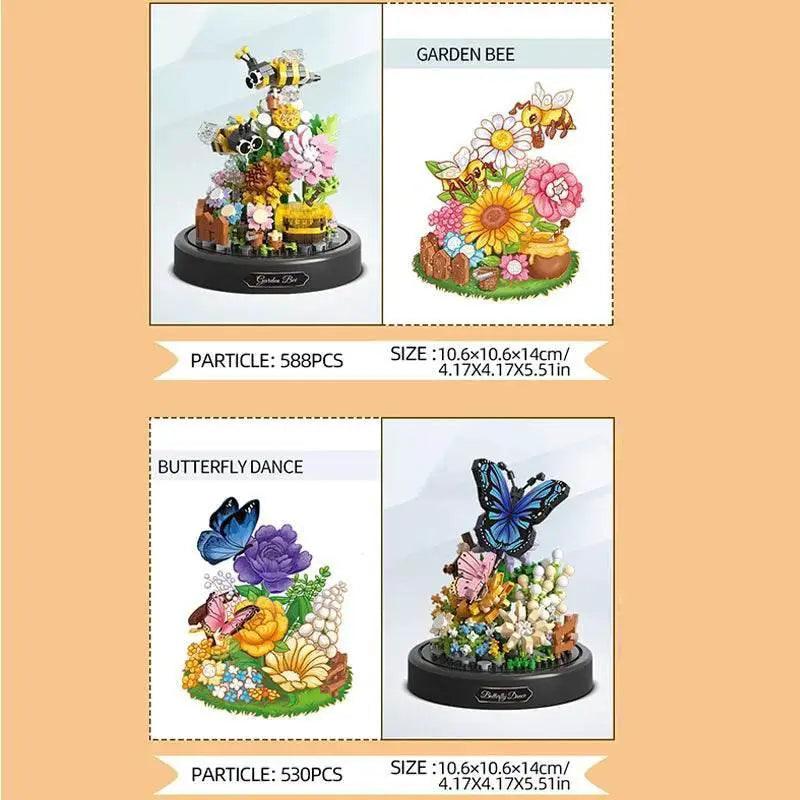  MOC Bee Butterfly Flower Bonsai Building Blocks Insect Plant Toy -  ToylandEU™