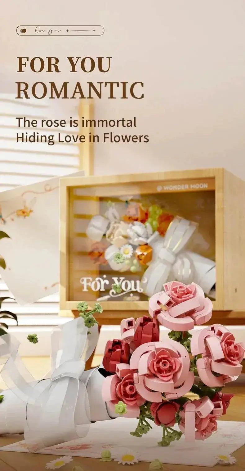  MOC Bouquet Building Blocks Assembly Moc Model DIY Eternal Flower Display Bricks Kits Holiday Gifts Children Toys -  ToylandEU™