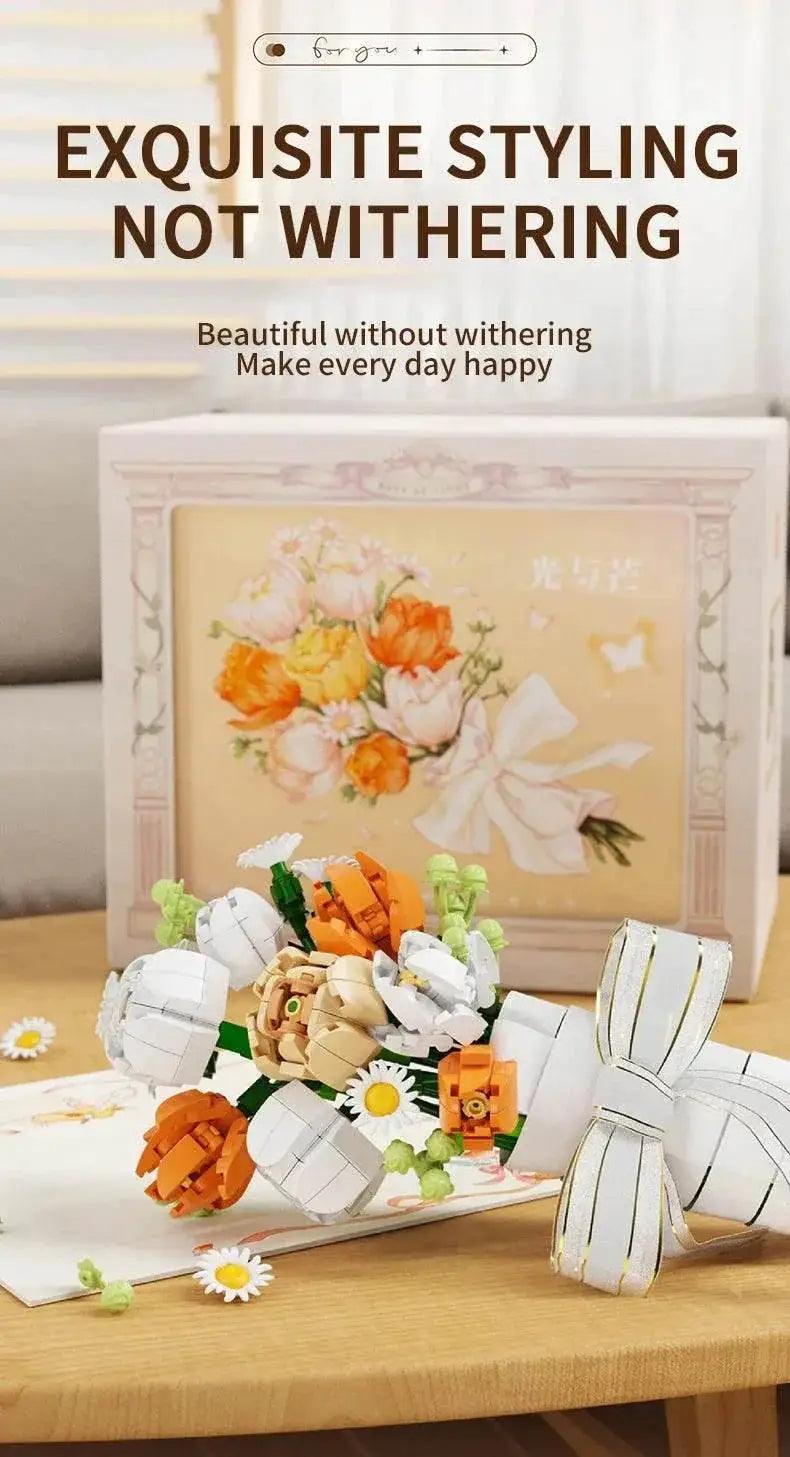  MOC Bouquet Building Blocks Assembly Moc Model DIY Eternal Flower Display Bricks Kits Holiday Gifts Children Toys -  ToylandEU™