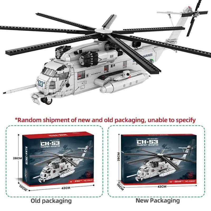  MOC CH-53E Transport Helicopter Building Blocks Army Plane Military Model Assembly Bricks Kids Toy Holiday Gift -  ToylandEU™