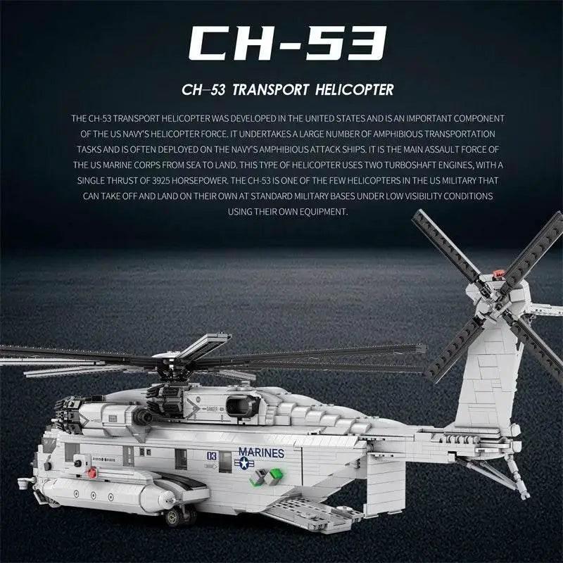  MOC CH-53E Transport Helicopter Building Blocks Army Plane Military Fighter Model Assembly Bricks Desktop Deco Kids Toy -  ToylandEU™