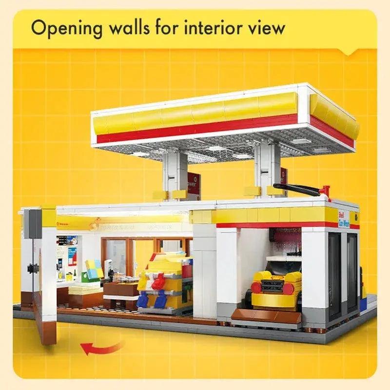  CaDa Gas Station Building Blocks Kit With USB Lighting -  ToylandEU™