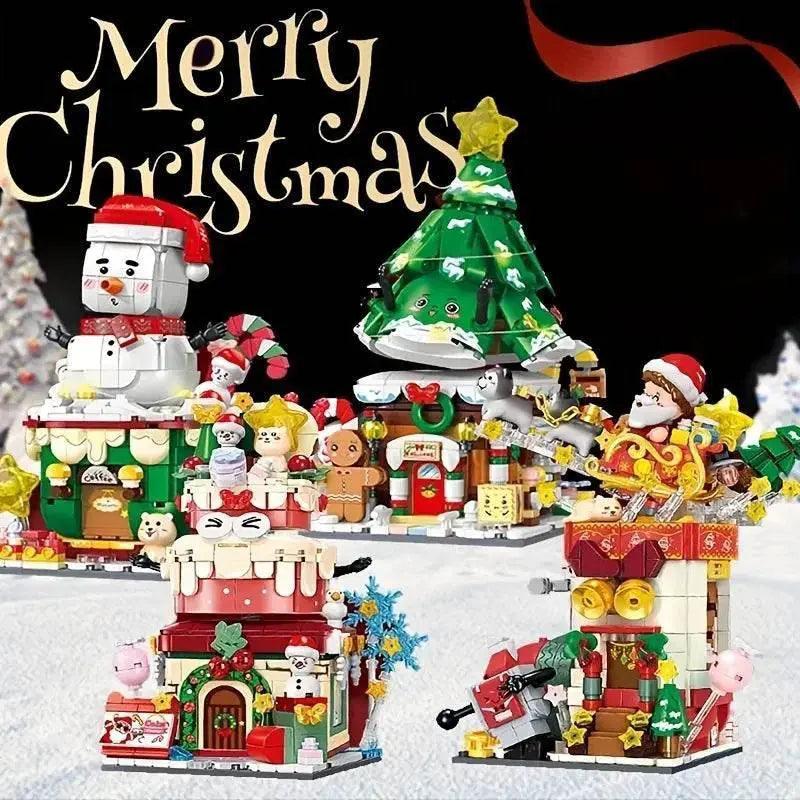  MOC Christmas Swing Street View Series Building Blocks Snowman Sleigh Cupcake Assembly Model Bricks Children's Toys Holiday Gifts -  ToylandEU™