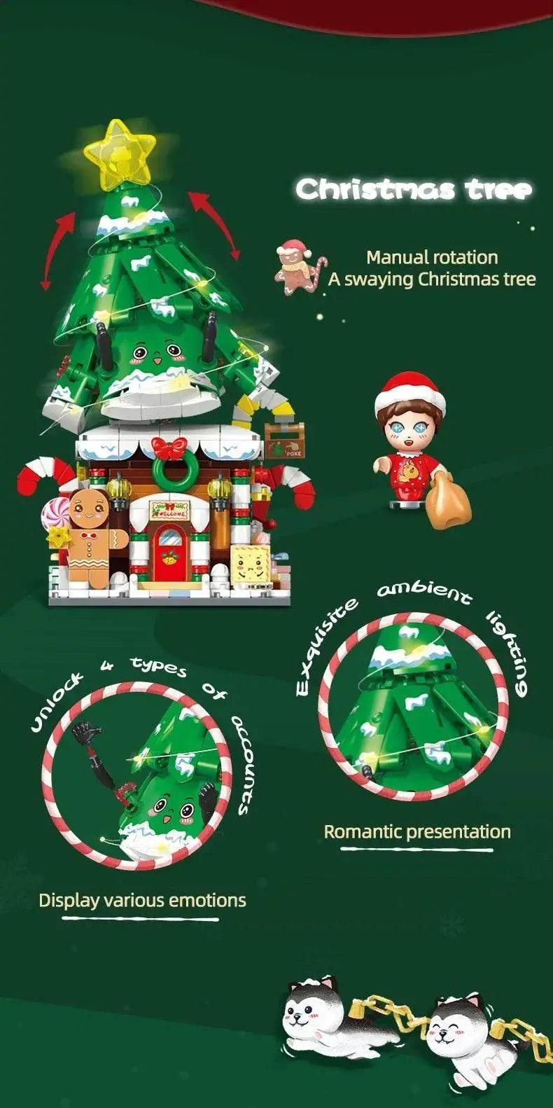  MOC Christmas Swing Street View Series Building Blocks Snowman Sleigh Cupcake Assembly Model Bricks Children's Toys Holiday Gifts -  ToylandEU™