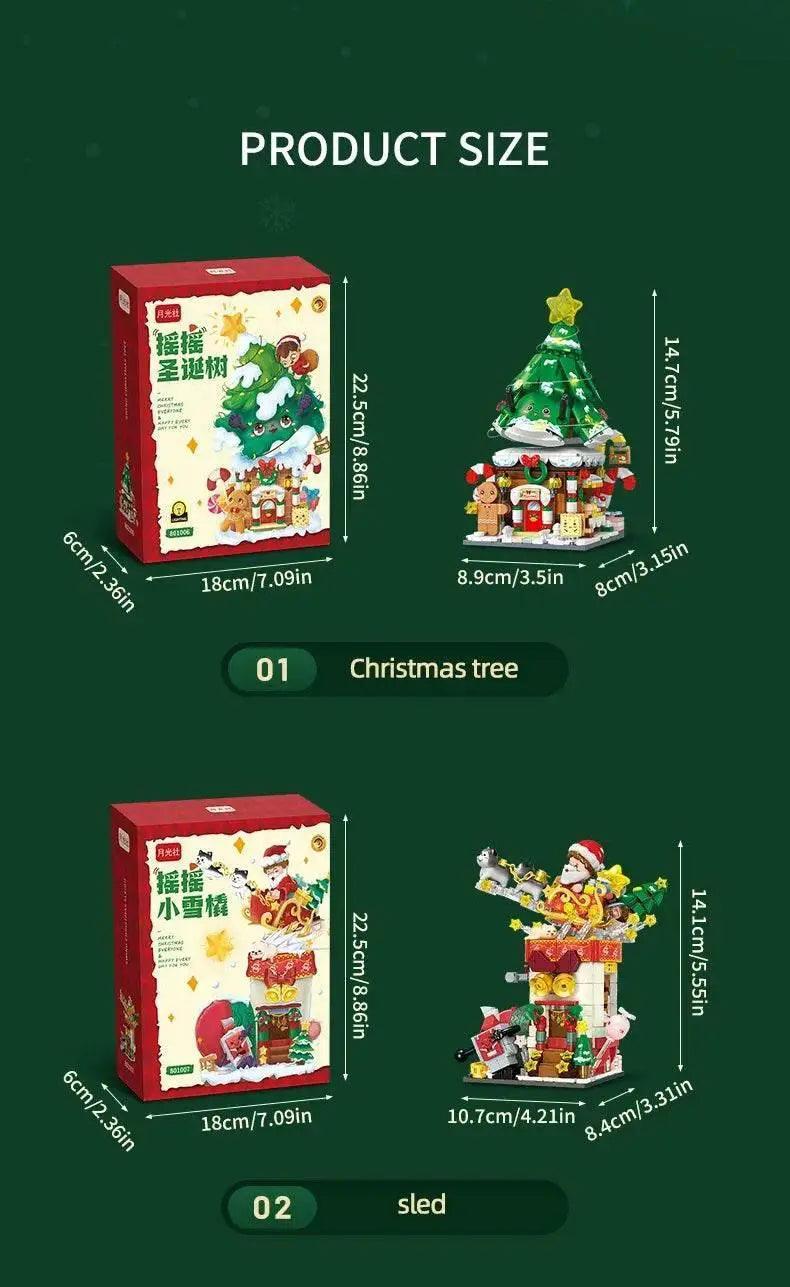  MOC Christmas Swing Street View Series Building Blocks Snowman Sleigh Cupcake Assembly Model Bricks Children's Toys Holiday Gifts -  ToylandEU™