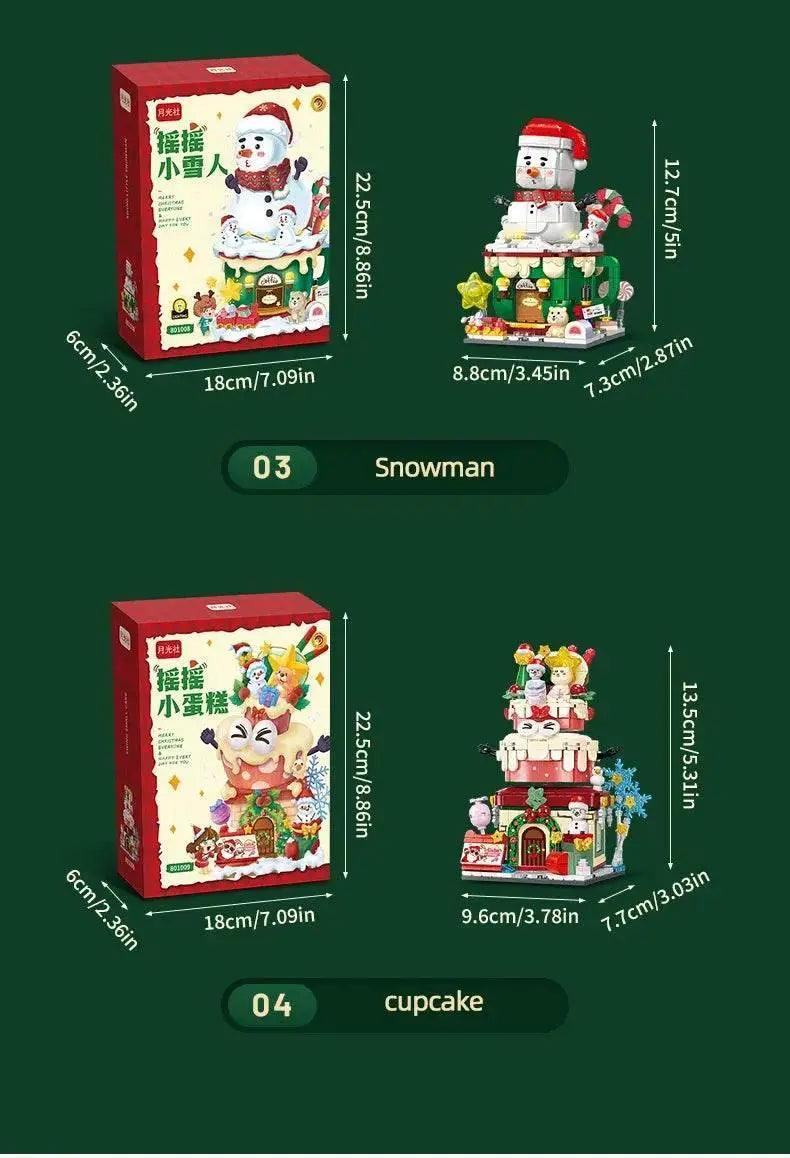  MOC Christmas Swing Street View Series Building Blocks Snowman Sleigh Cupcake Assembly Model Bricks Children's Toys Holiday Gifts -  ToylandEU™