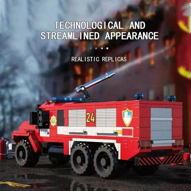  MOC 471PCS City Fire Truck Building Blocks Vintage Rescue Car Model -  ToylandEU™