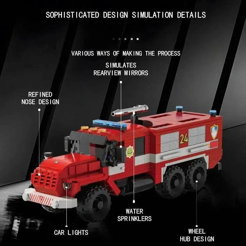 MOC 471PCS City Fire Truck Building Blocks Vintage Rescue Car Model -  ToylandEU™