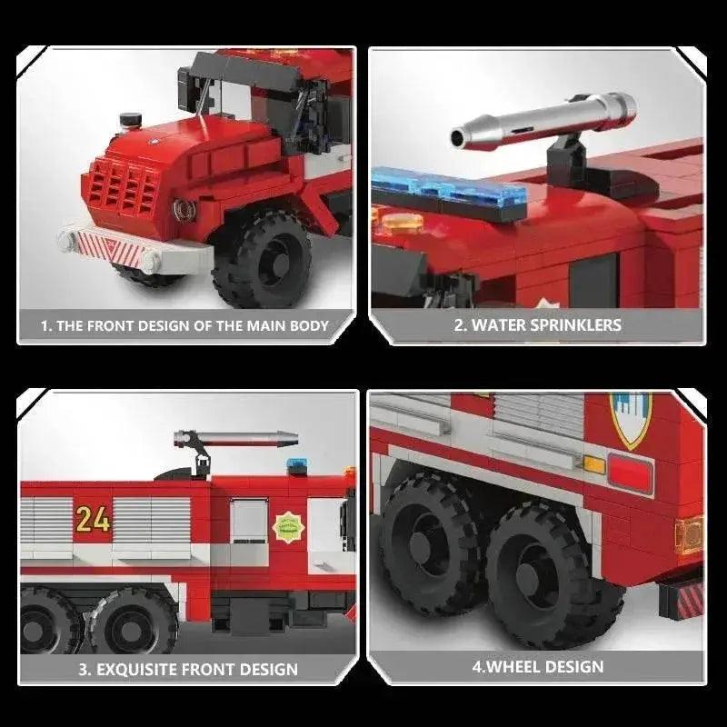  MOC 471PCS City Fire Truck Building Blocks Vintage Rescue Car Model -  ToylandEU™