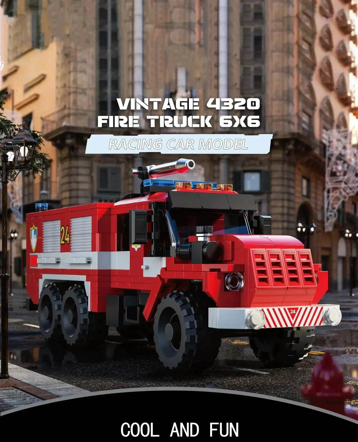  MOC 471PCS City Fire Truck Building Blocks Vintage Rescue Car Model -  ToylandEU™