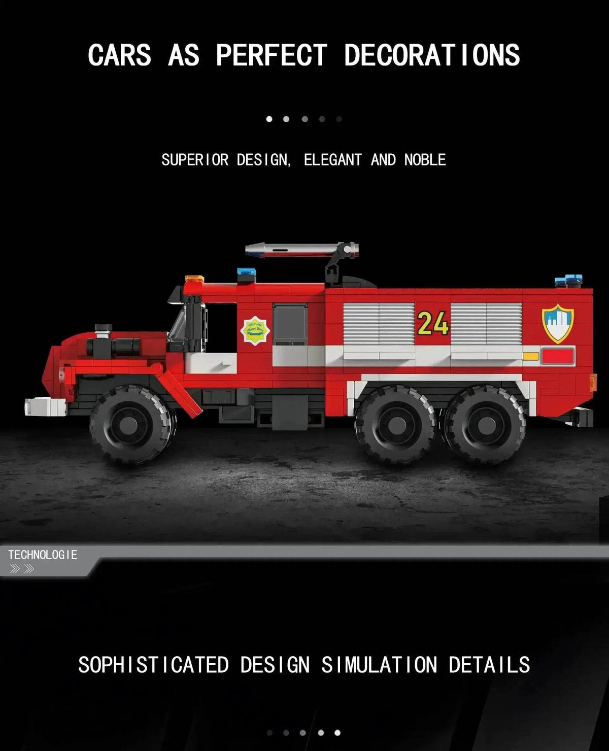  MOC 471PCS City Fire Truck Building Blocks Vintage Rescue Car Model -  ToylandEU™