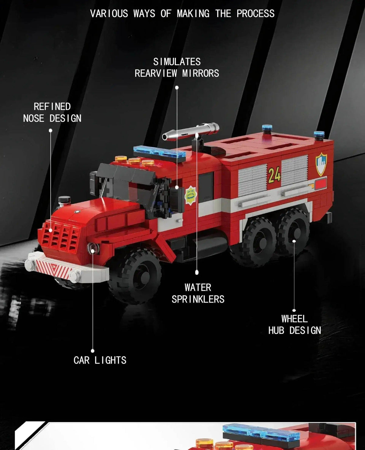  MOC 471PCS City Fire Truck Building Blocks Vintage Rescue Car Model -  ToylandEU™