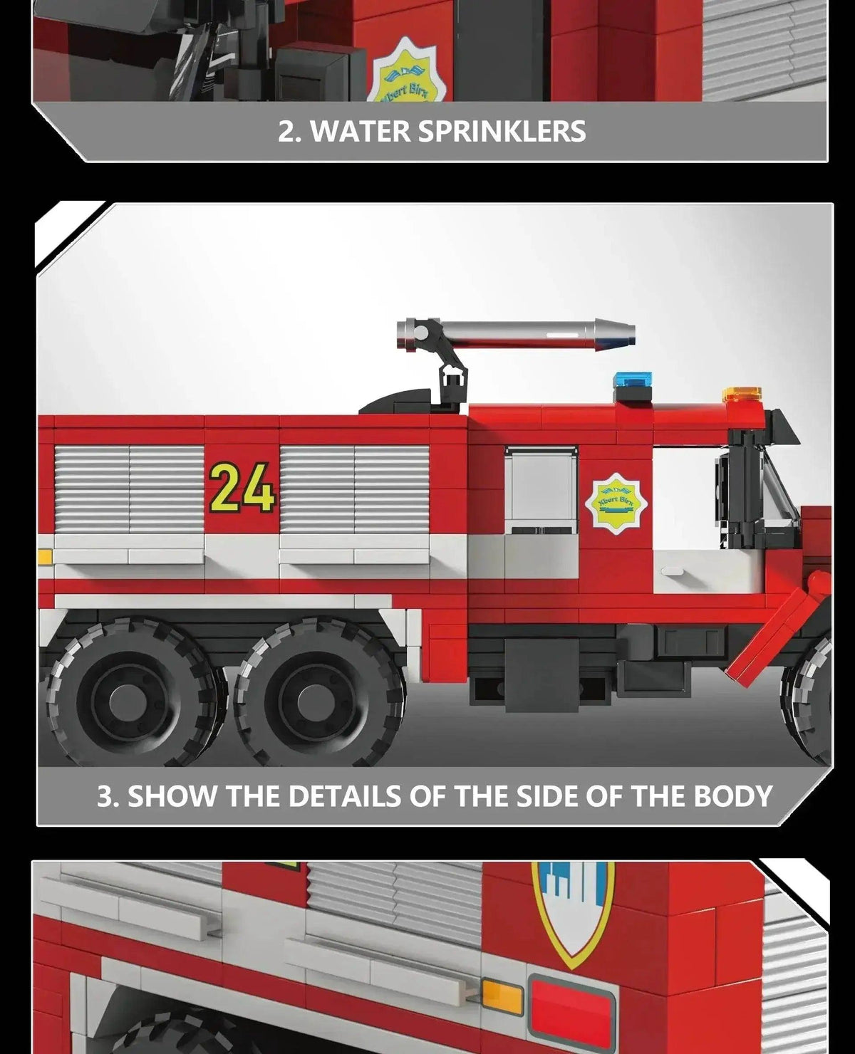  MOC 471PCS City Fire Truck Building Blocks Vintage Rescue Car Model -  ToylandEU™