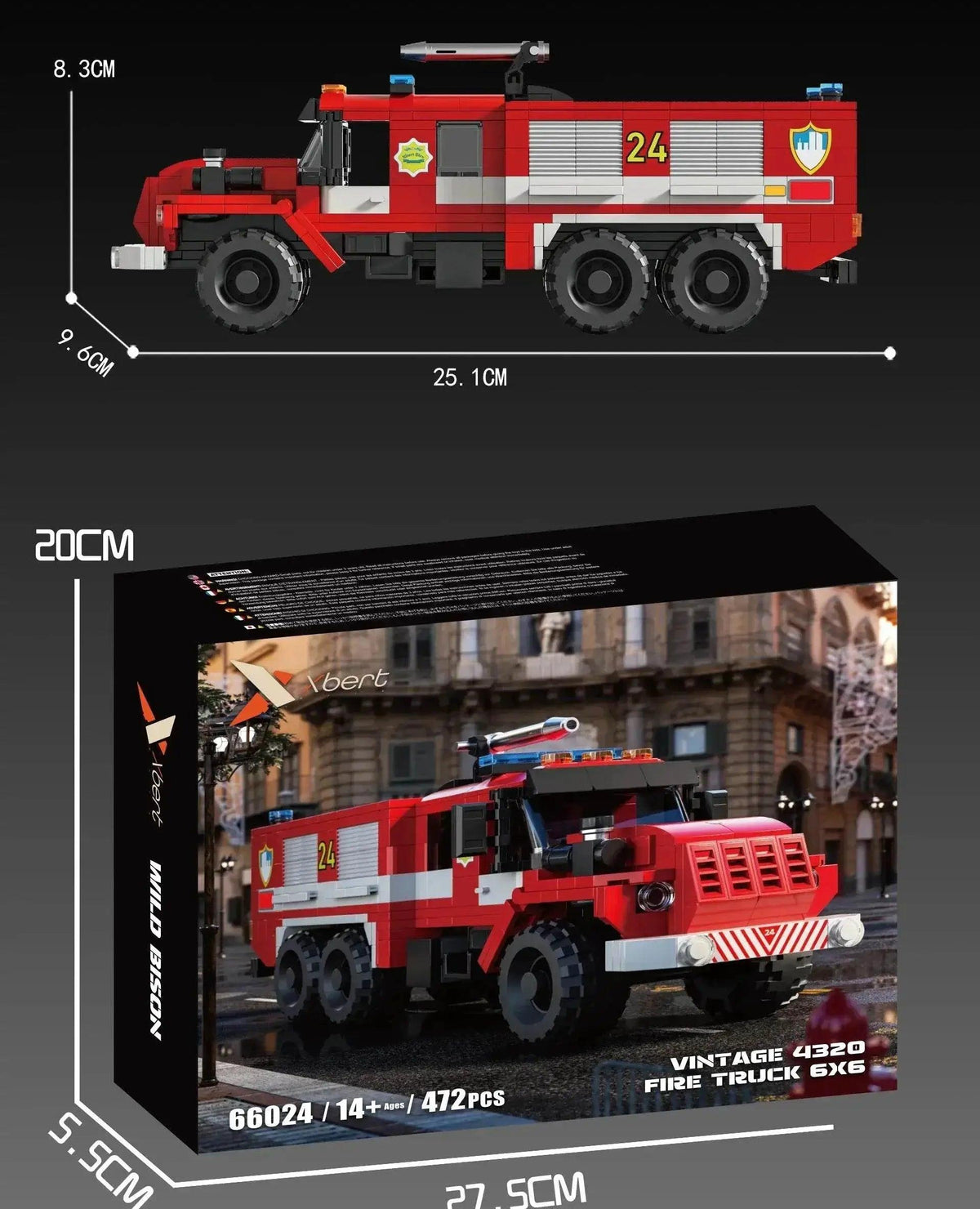  MOC 471PCS City Fire Truck Building Blocks Vintage Rescue Car Model -  ToylandEU™