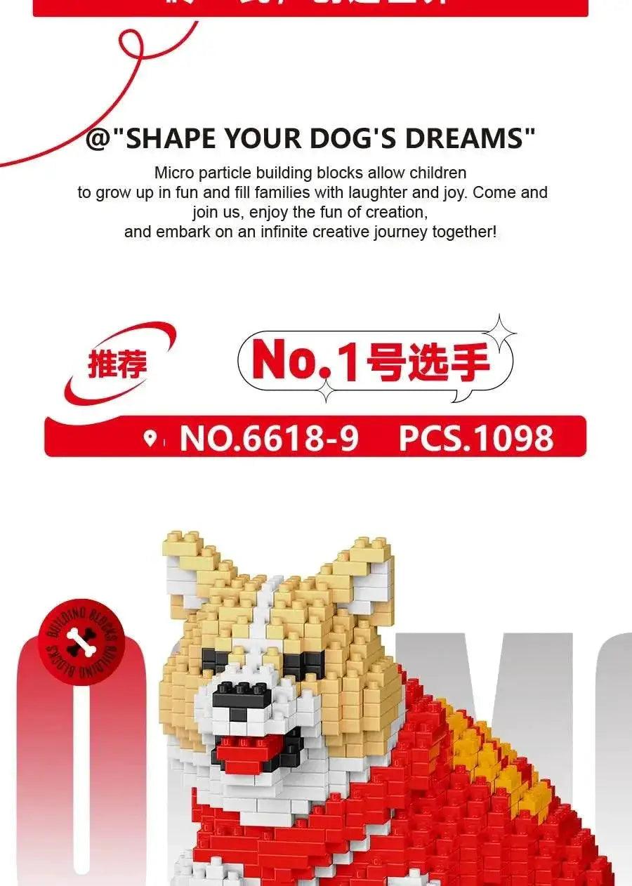  New Dog Model Micro Building Block Toys Set for Kid Boy Girls Adult Beginner Teddy Hughes Corgi Collie Pet Style Bricks -  ToylandEU™